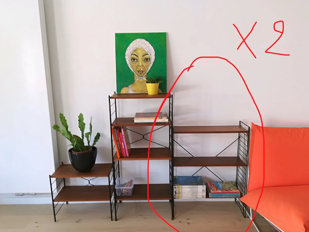 Vintage Teak-Style Shelving Unit – Matching Pair - Image 1