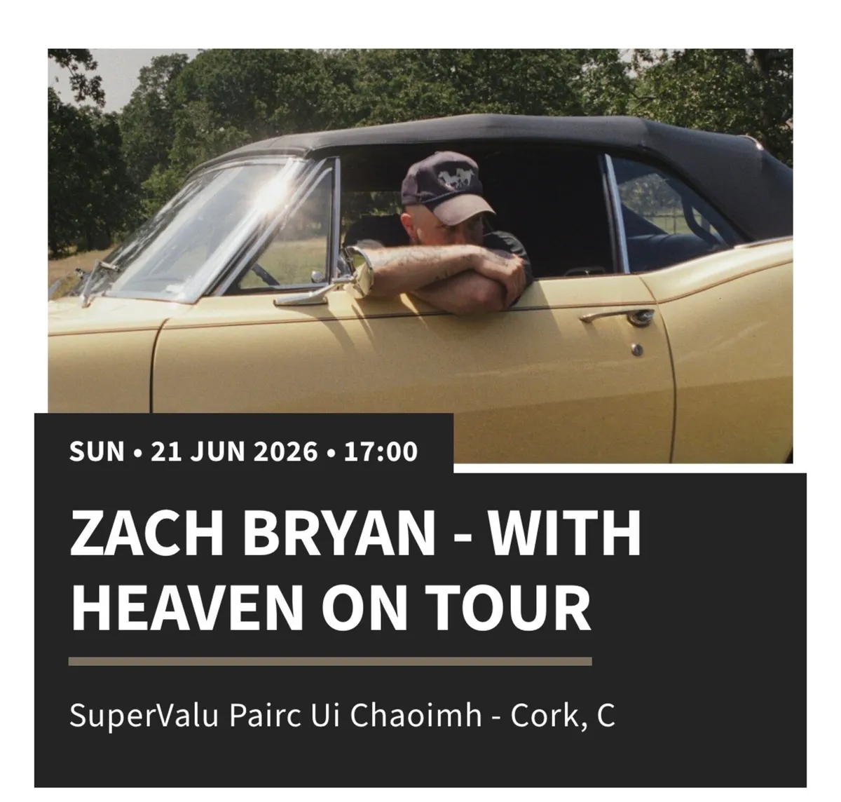 2 zach bryan tickets for the 21st June