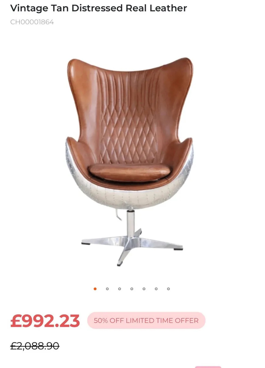 Retro leather Egg chair like brand new - Image 1