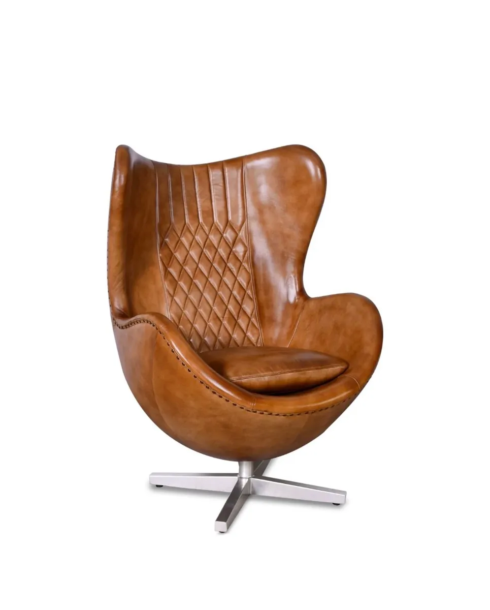 Retro leather Egg chair like brand new - Image 2