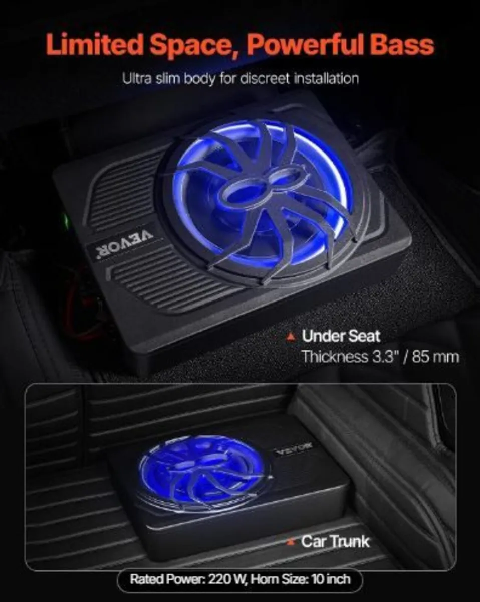 10" 440W Underseat Car Subwoofer - Image 3