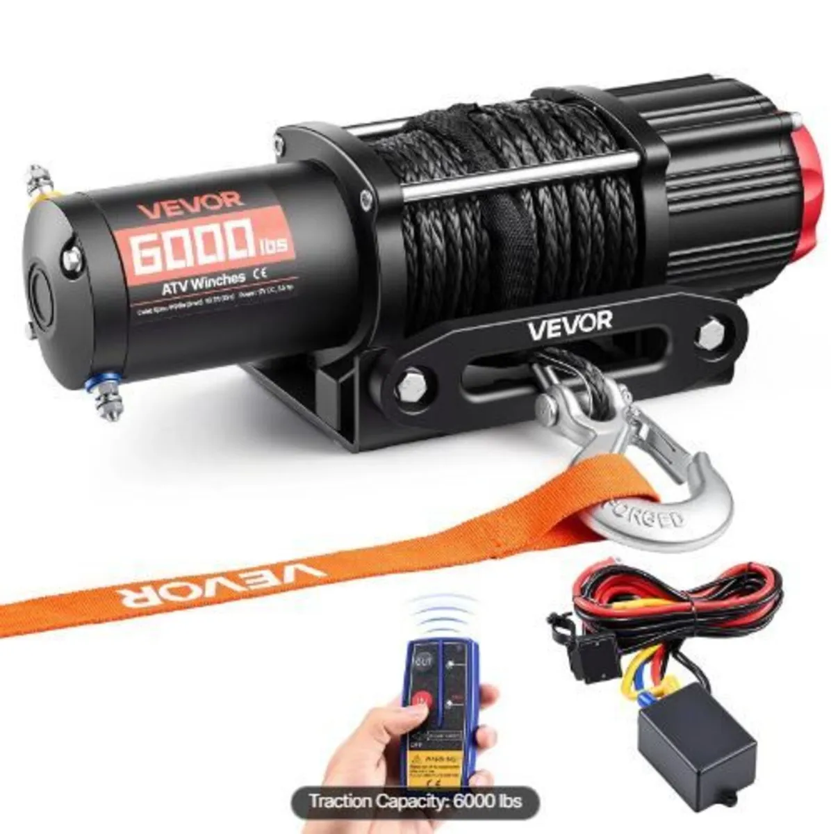 2721 kg Electric Winch, 12V DC - Image 3