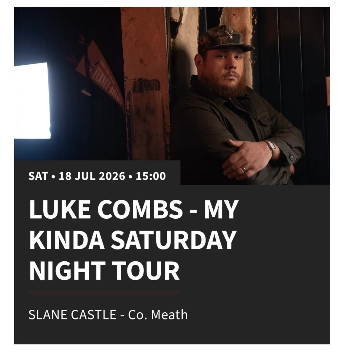 Luke Combs Sun 19th July
