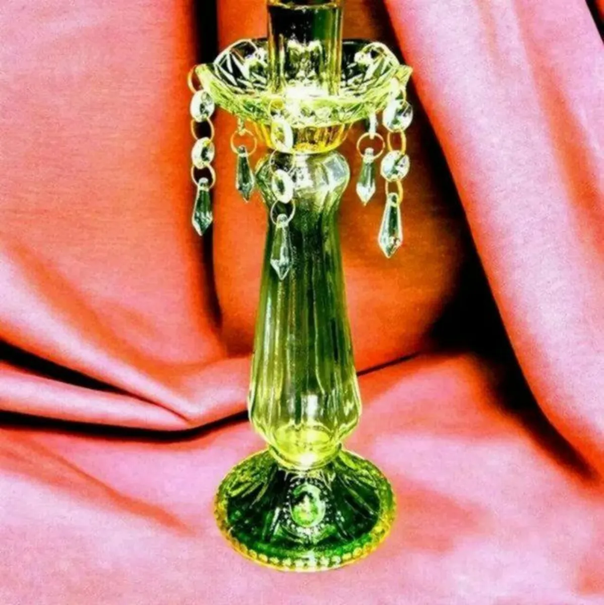 Vintage Glass Candle Holder - Image 3