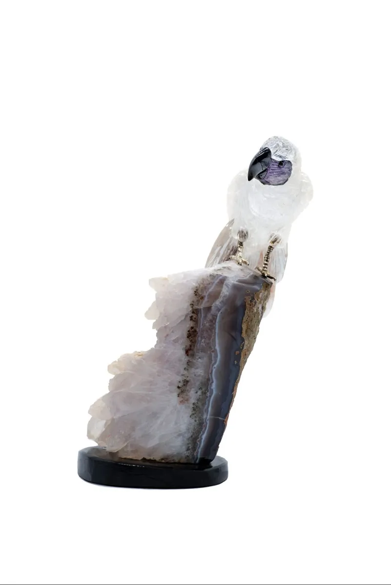 Handcrafted Crystal Macaw Sculpture (19cm) - Image 4