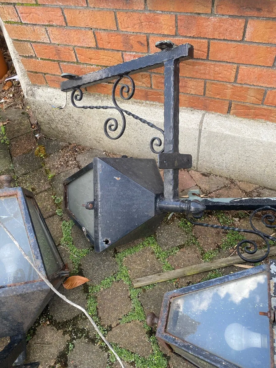 Vintage cast iron  wall lights - Image 1