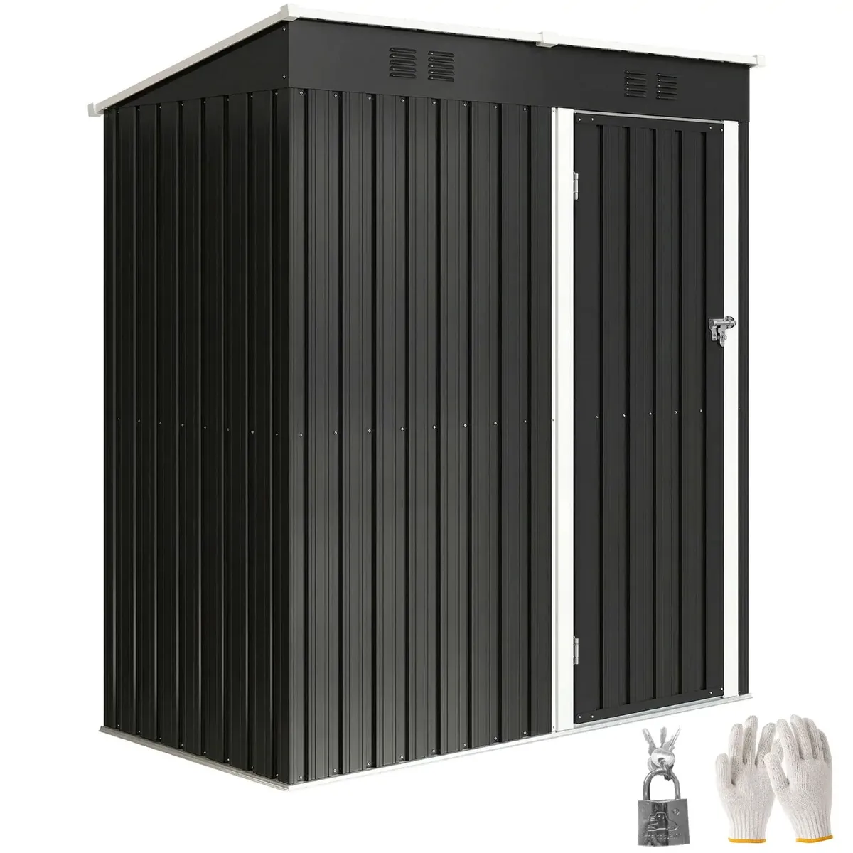 Garden Shed 1.37 m 163x90x179 cm with Latch Door a - Image 1