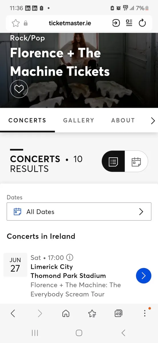 Florence and the machine tickets