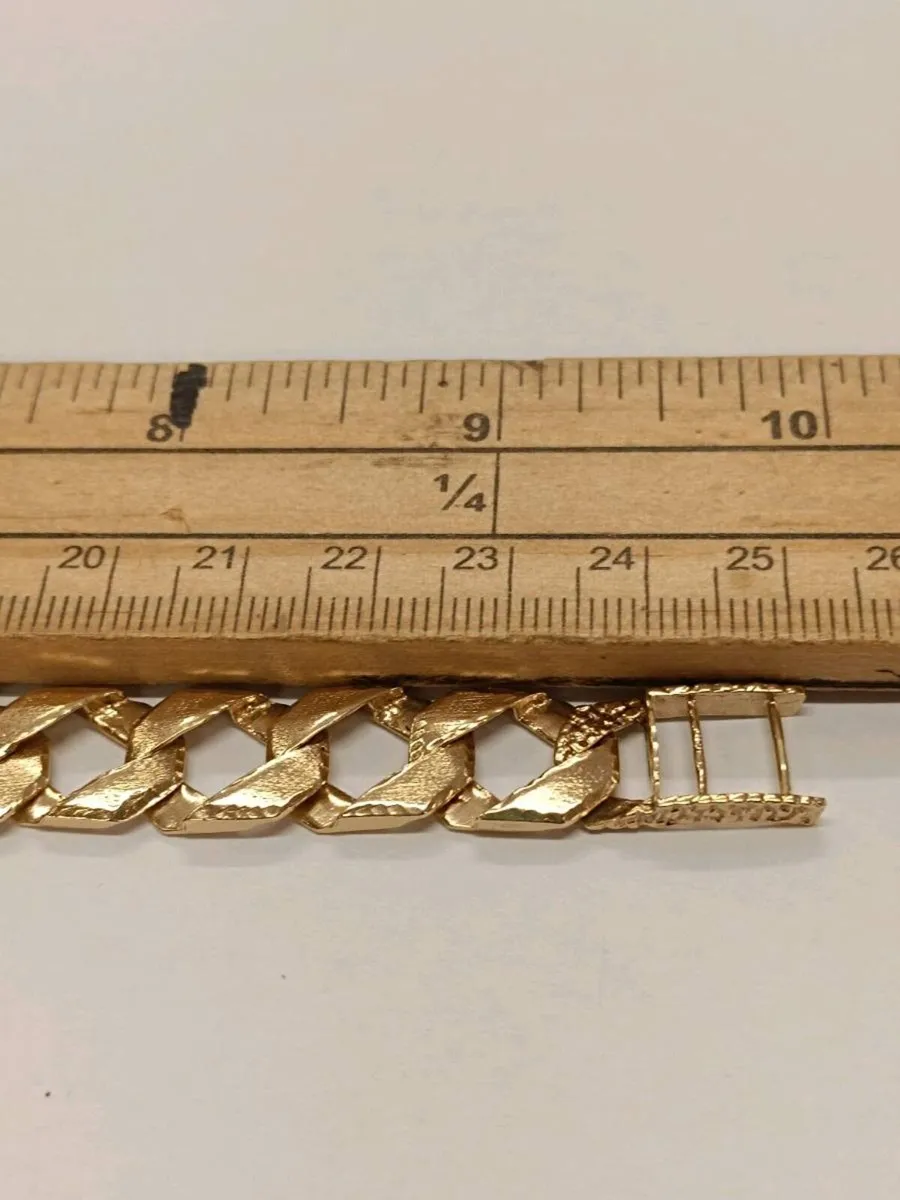 9k Gold Men's Curb Chaps Bracelet - Image 1