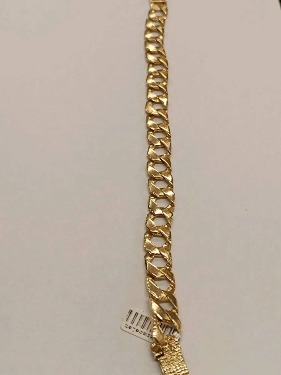 9k Gold Men's Curb Chaps Bracelet - Image 2