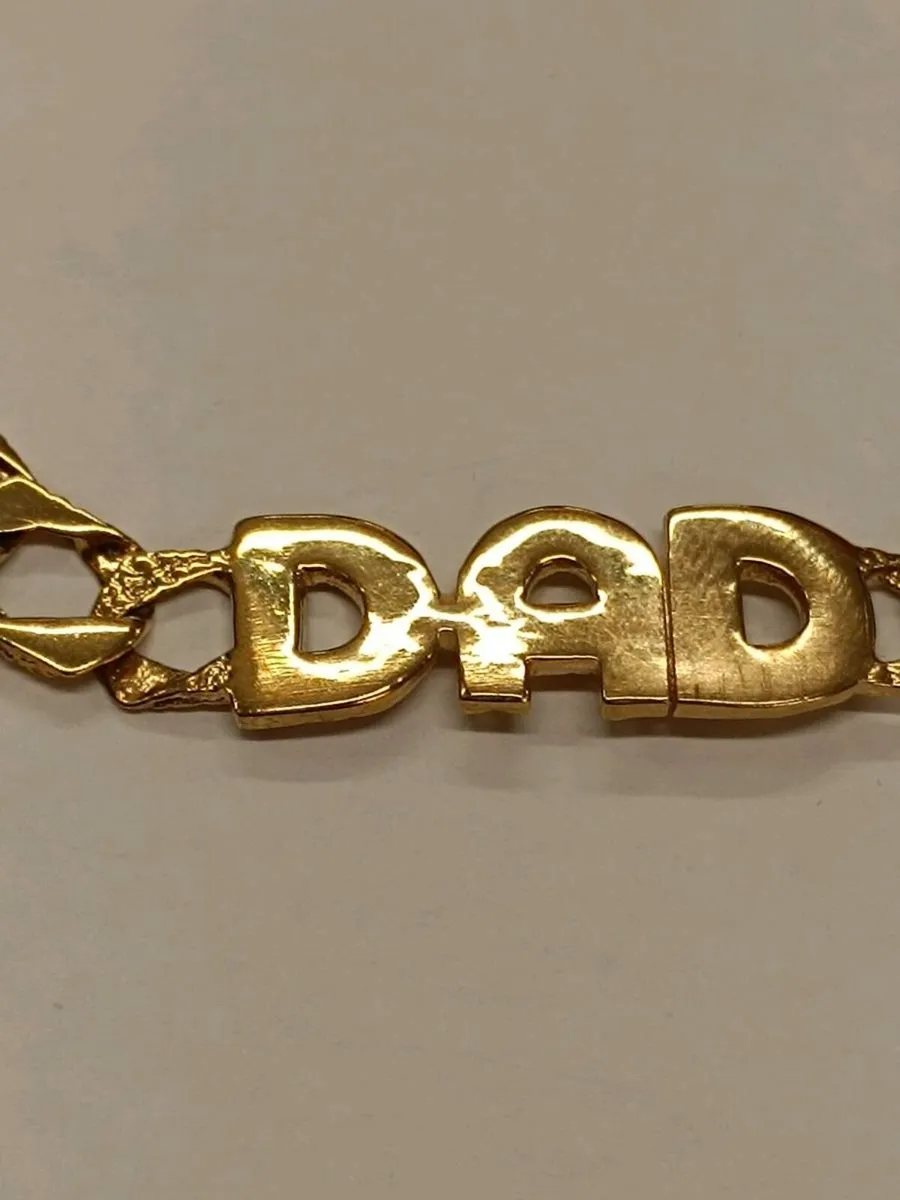 9k Gold Vintage Dad Curb Chaps Bracelet - Image 2