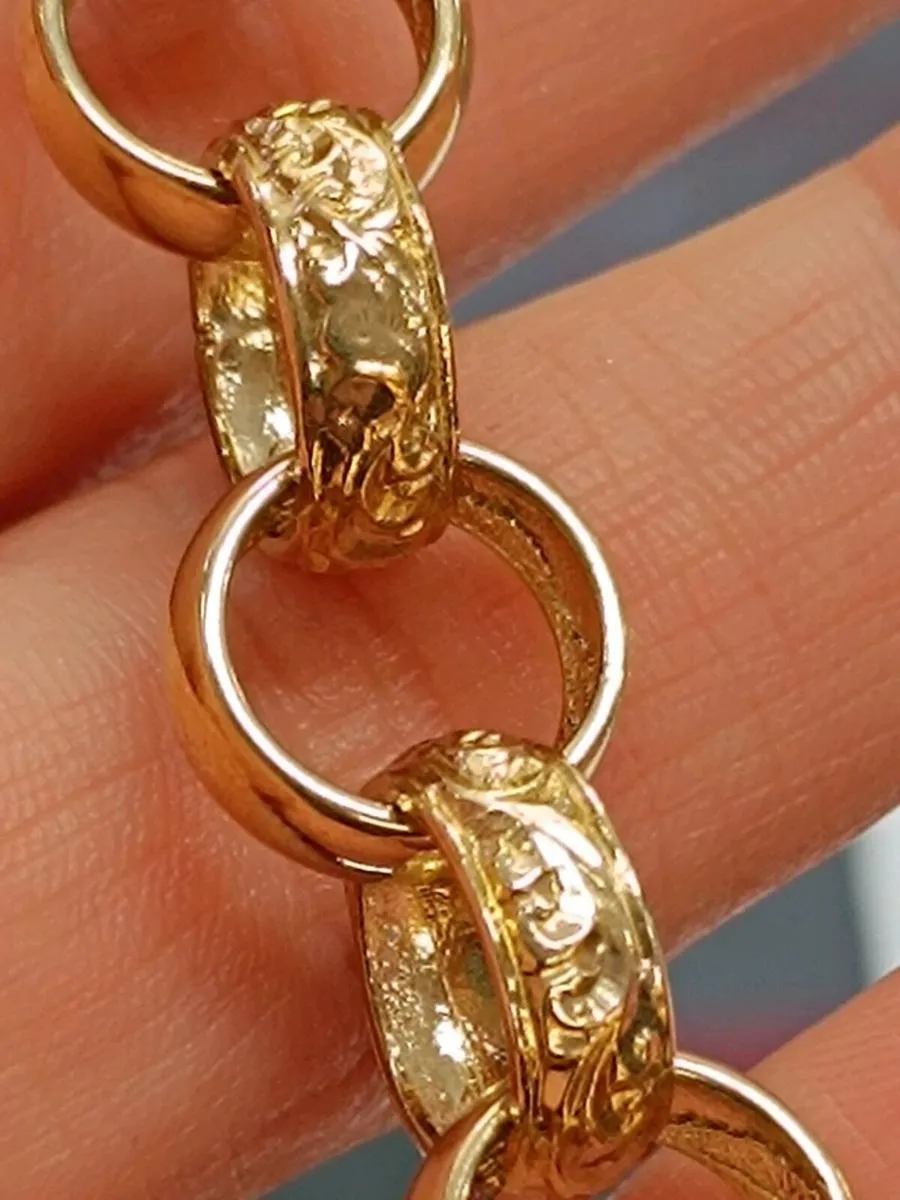 9k Yellow Gold Belcher Bracelet - Image 2