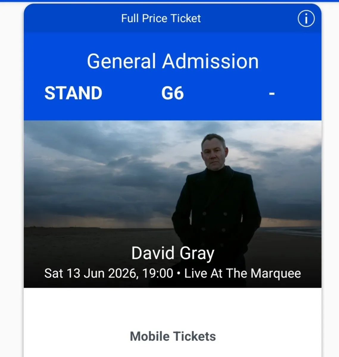 David Gray Ticket