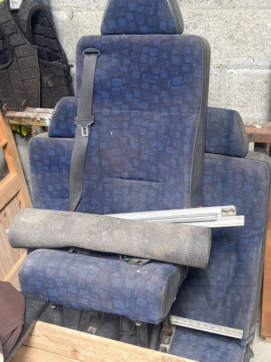 3 Certified seats with seat belts  on tracks