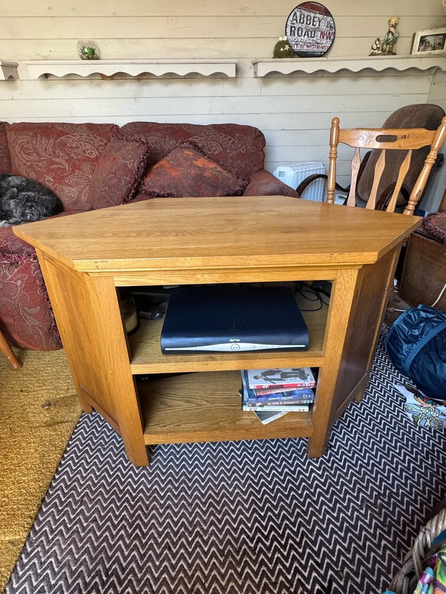 Solid Oak Television Unit - Image 1