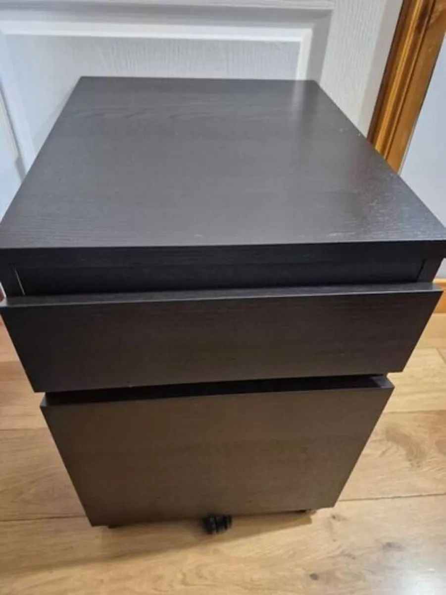 ikea desk storage on wheels black - Image 2