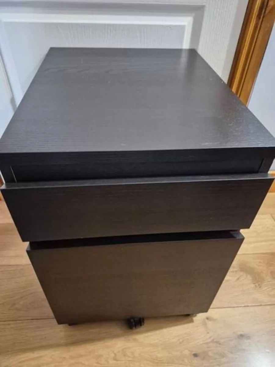 ikea desk storage on wheels black - Image 1