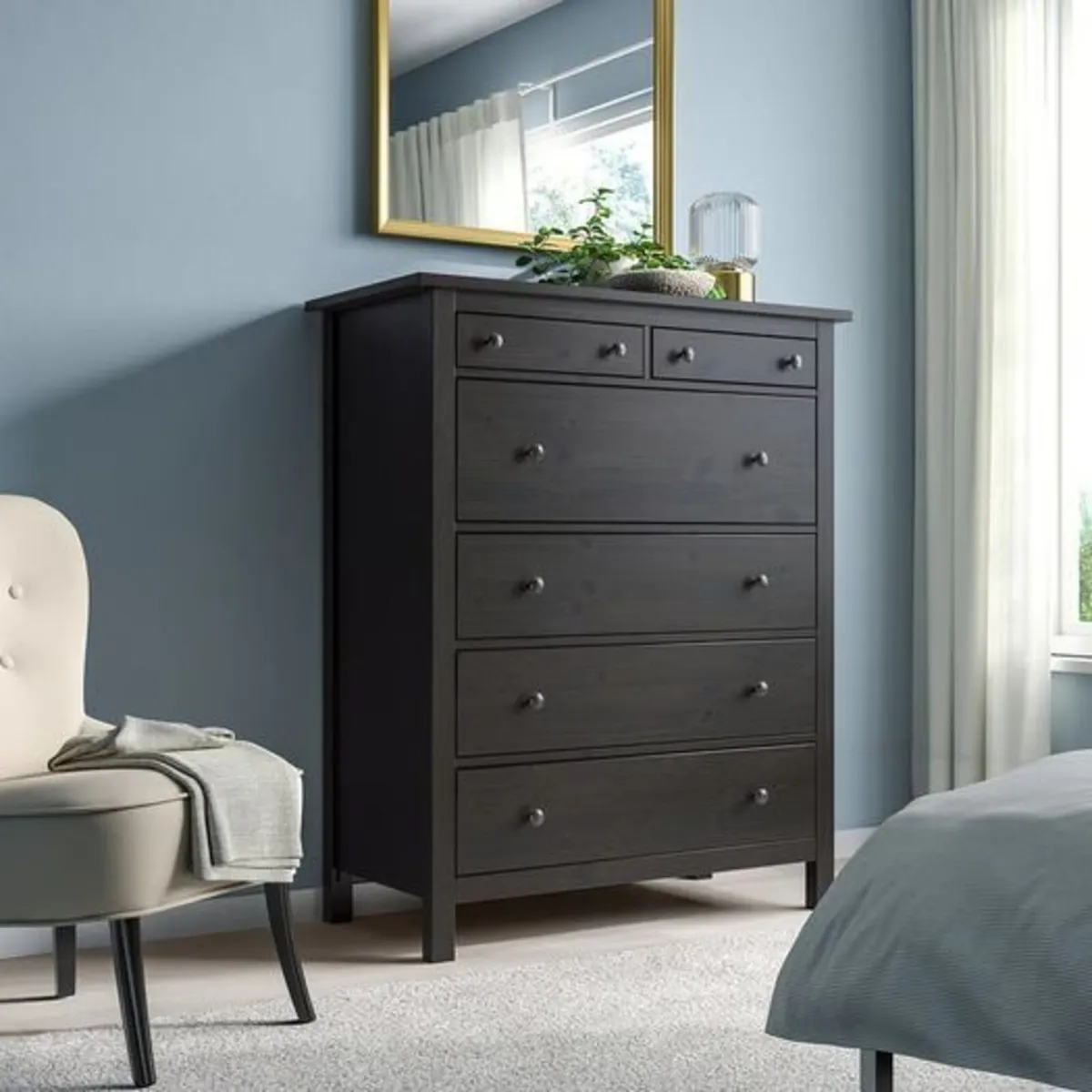 ikea hemnes black 6 drawer - Image 1