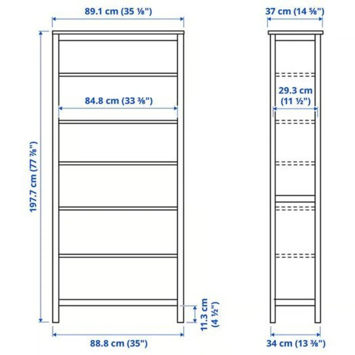 ikea hemnes bookcase black-brown 90x197cm - Image 3