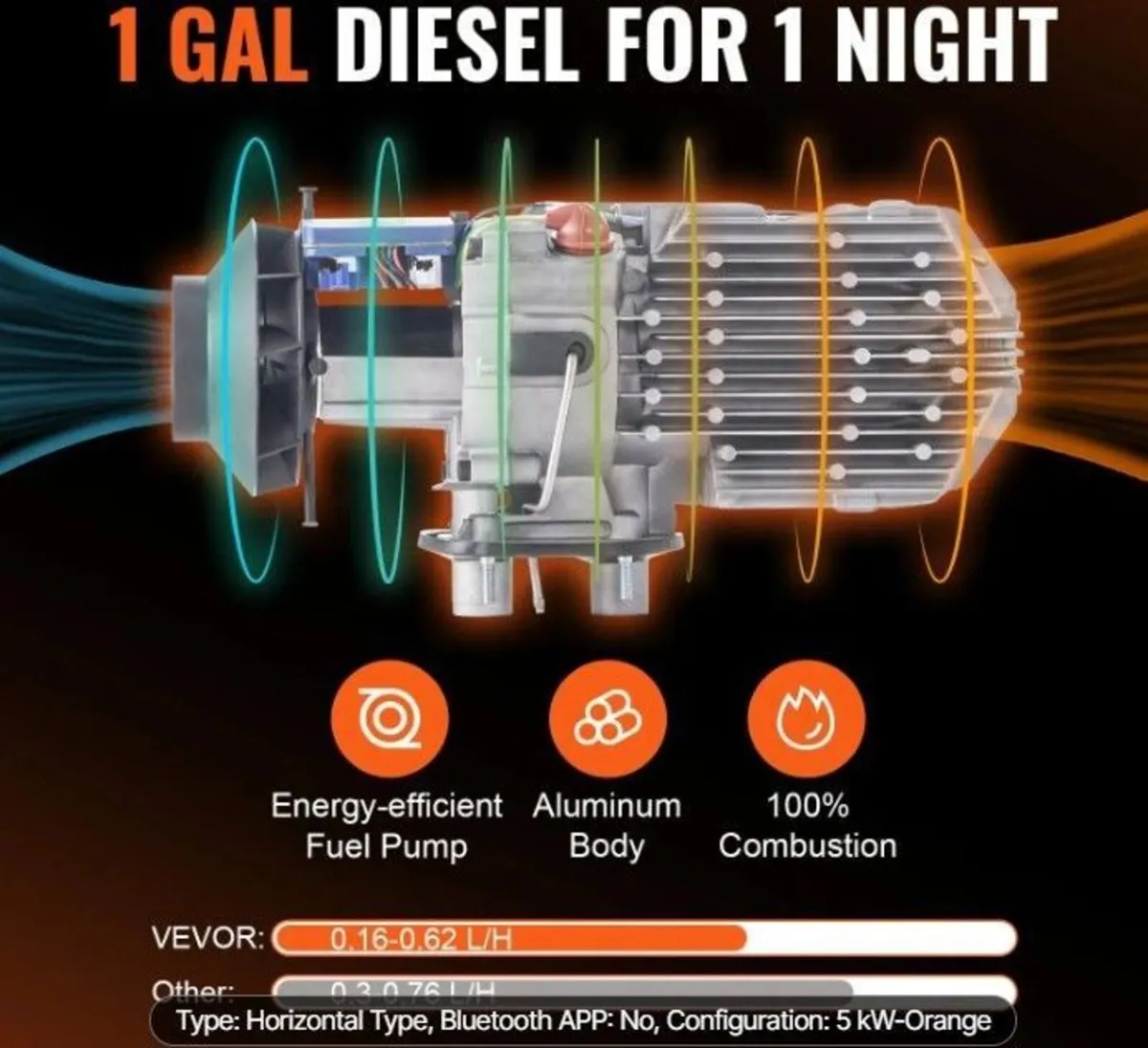 Diesel Air Heater, 12V 5KW Potable - Image 3