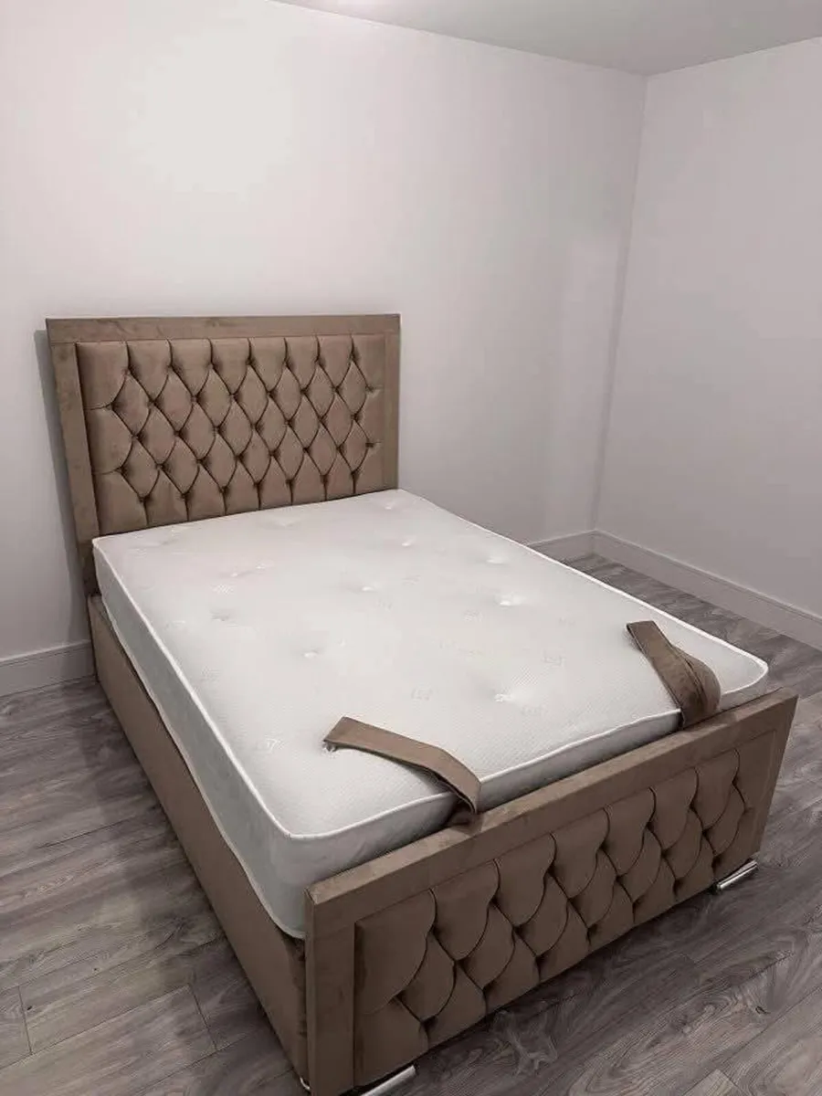 Double & King Size Bed Frame With Mattress Opt - Image 3