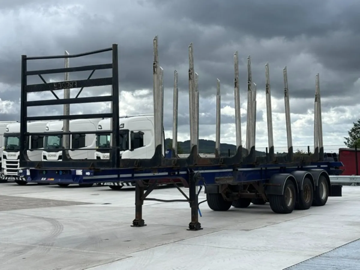 DENNISON TIMBER TRAILER WITH  8  ALLOY BOLSTERS - Image 3