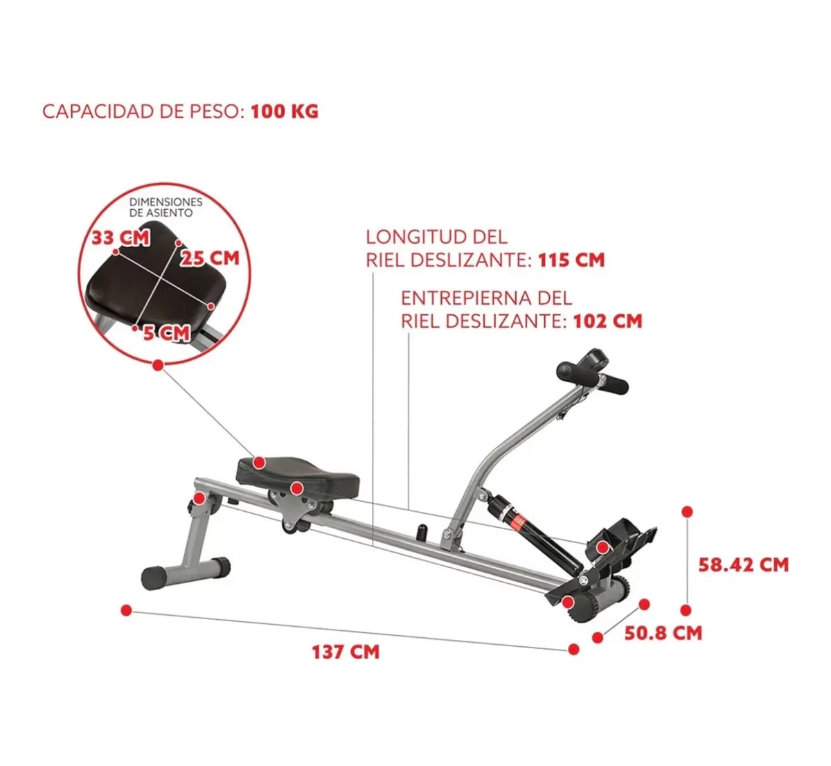 Rowing machine (Foldable) - Image 3