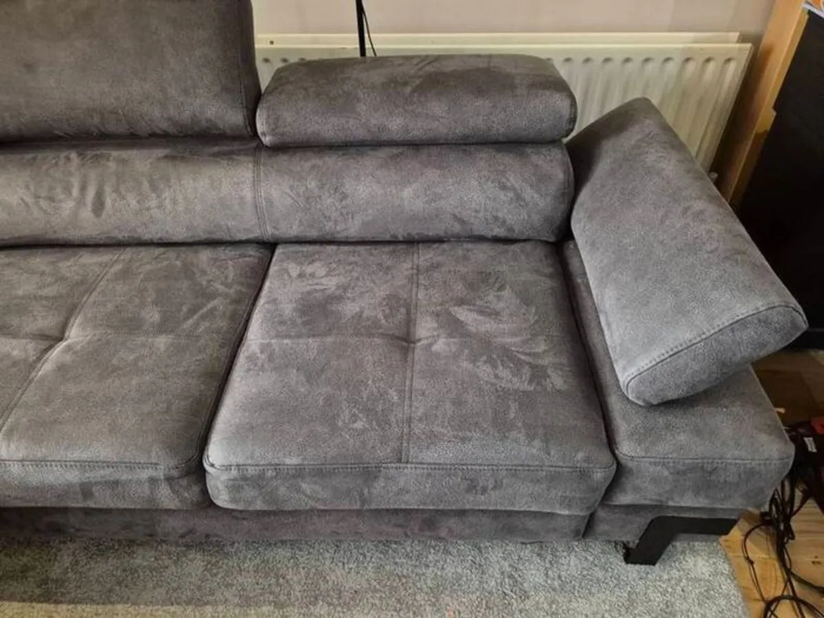 dark grey corner sofa with sleeping and storage - Image 2
