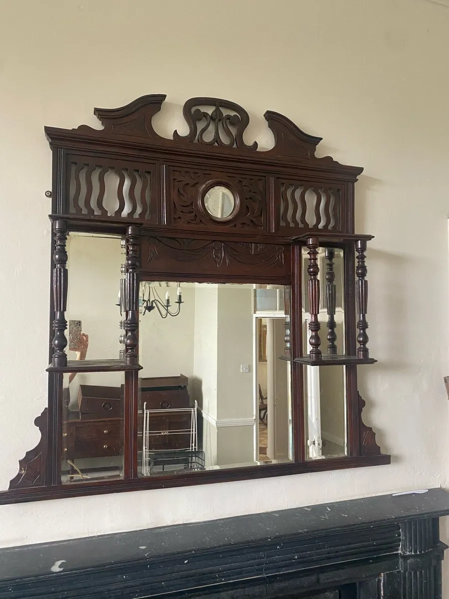 Edwardian Overmantel Mirror dating circa 1890-1915 - Image 1