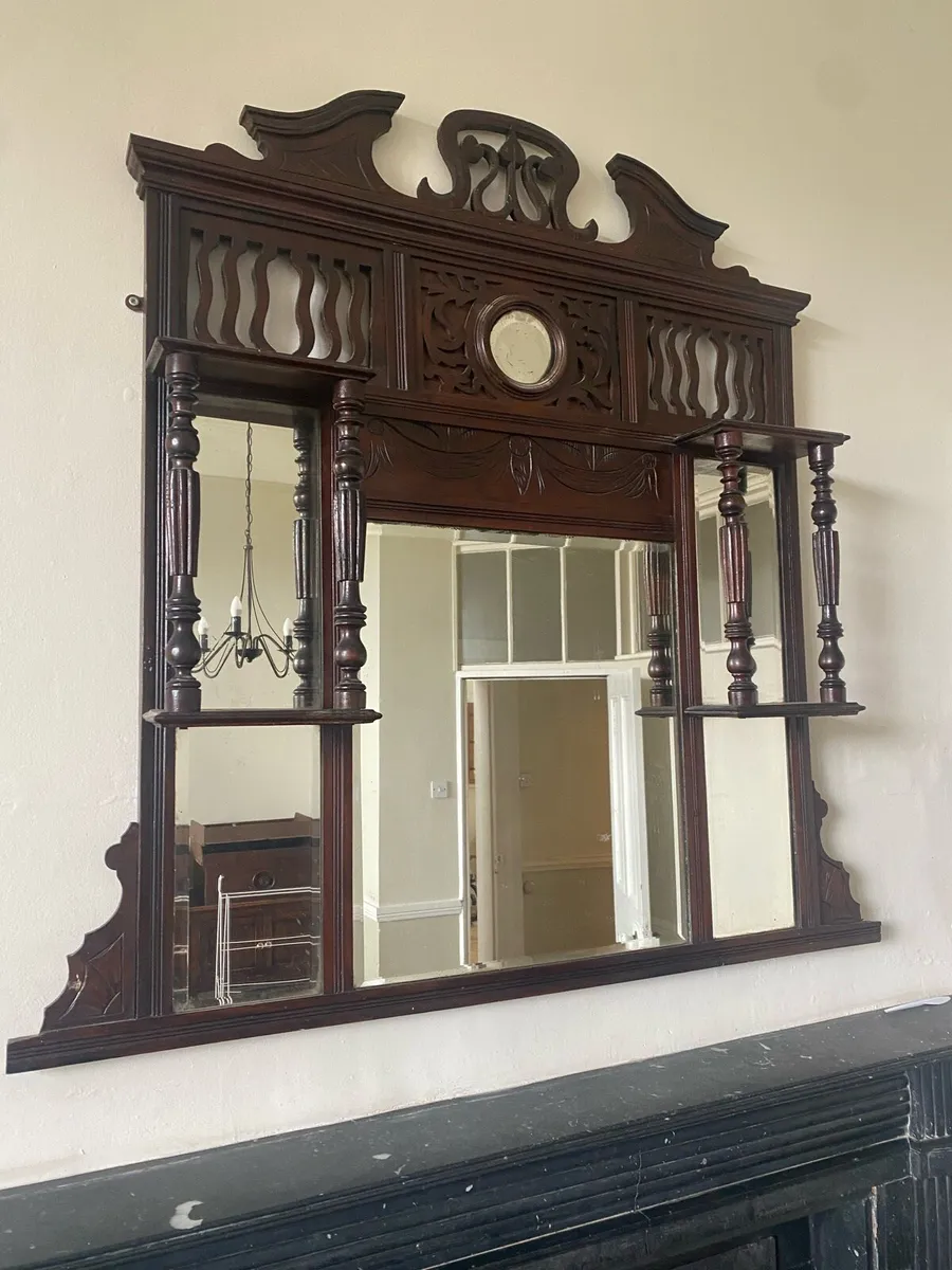 Edwardian Overmantel Mirror dating circa 1890-1915 - Image 2