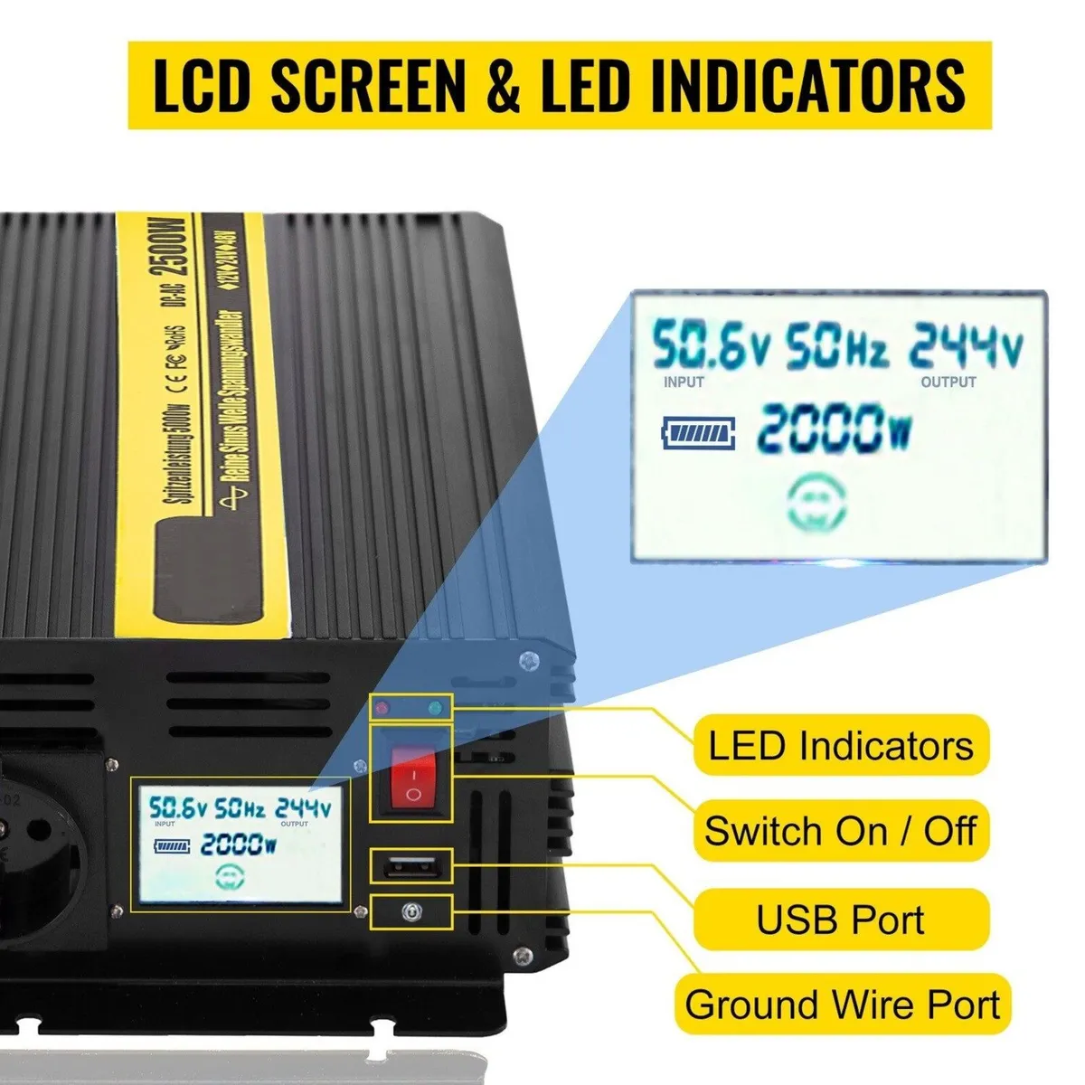 Pure Sine Wave inverter 8000W 5000W 6000W DC12V - Image 2