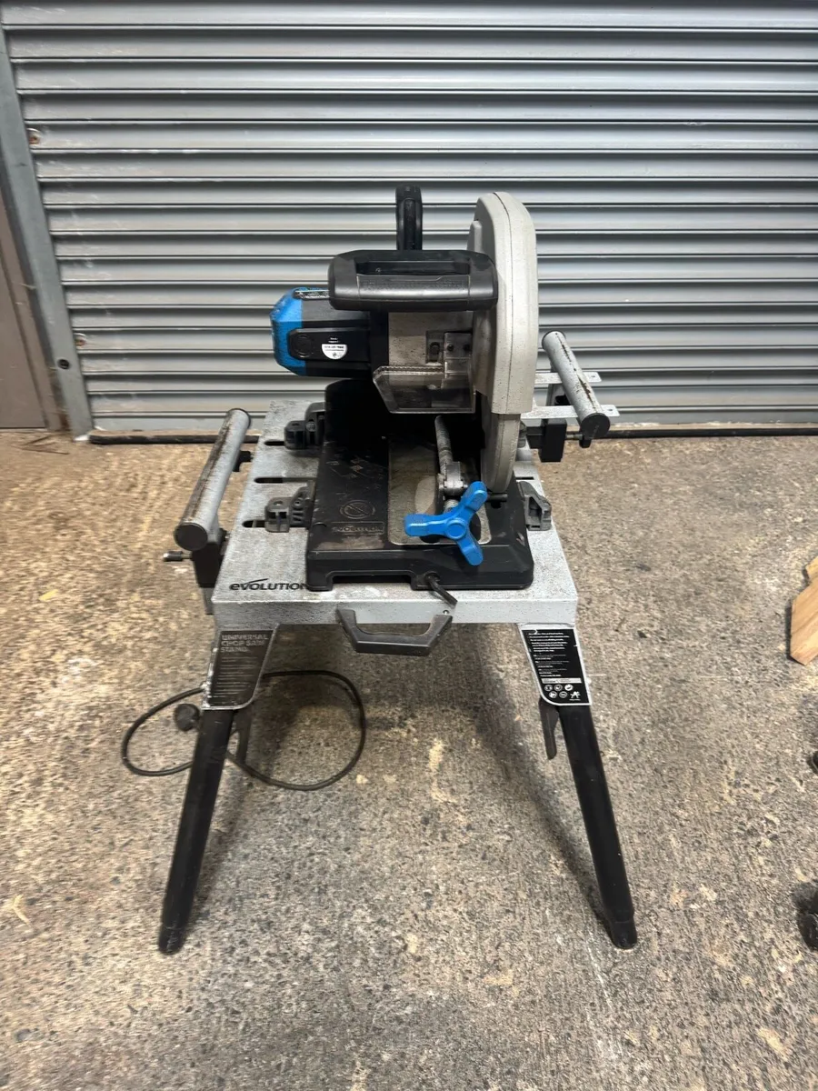EVOLUTION S355CPS metal chop saw and stand - Image 1