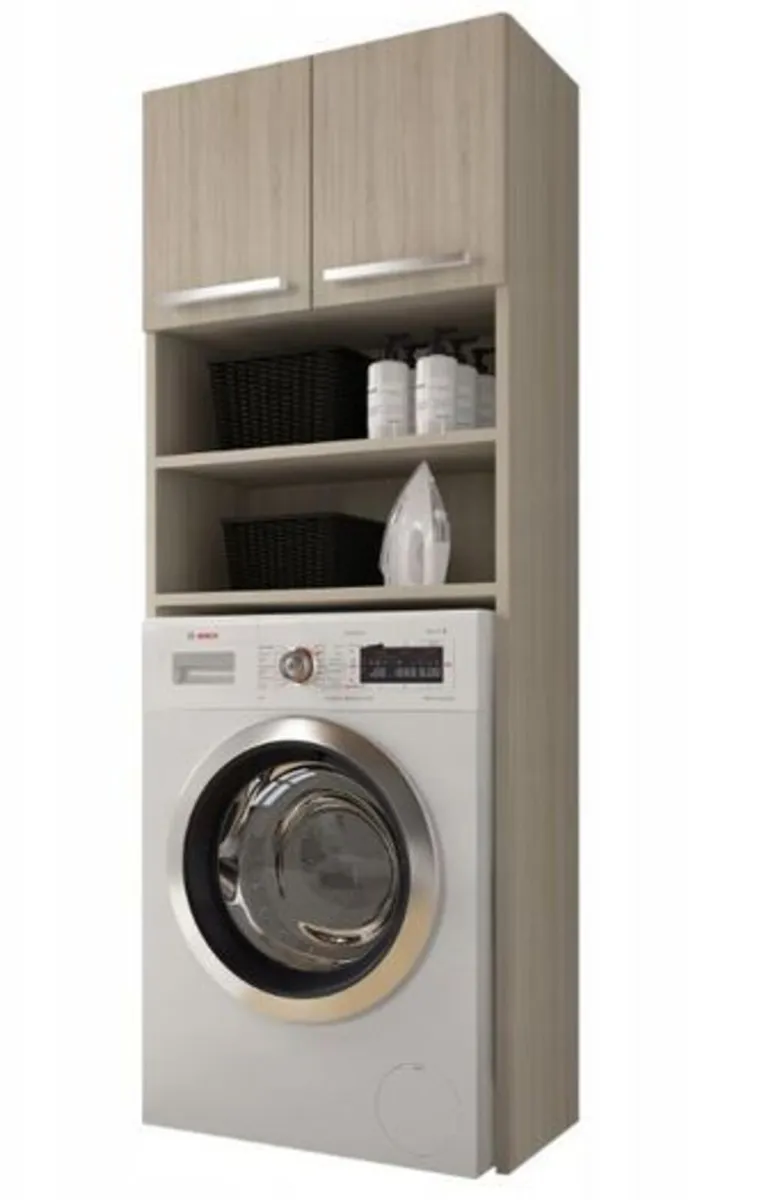 over washingmachine cabinet oak