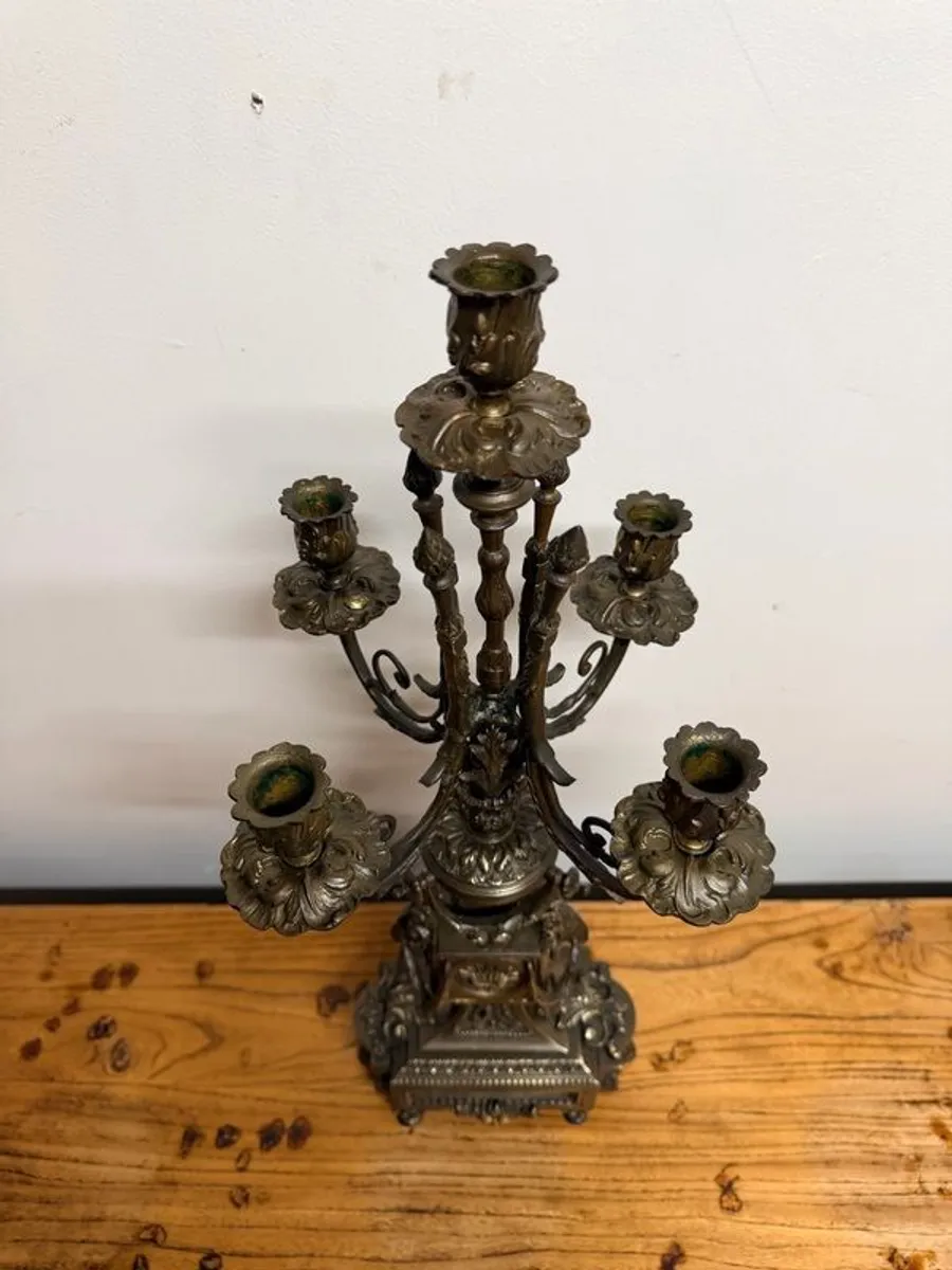 Magnificent Large Antique French 5 Branch Bronze Candelabra - Image 2