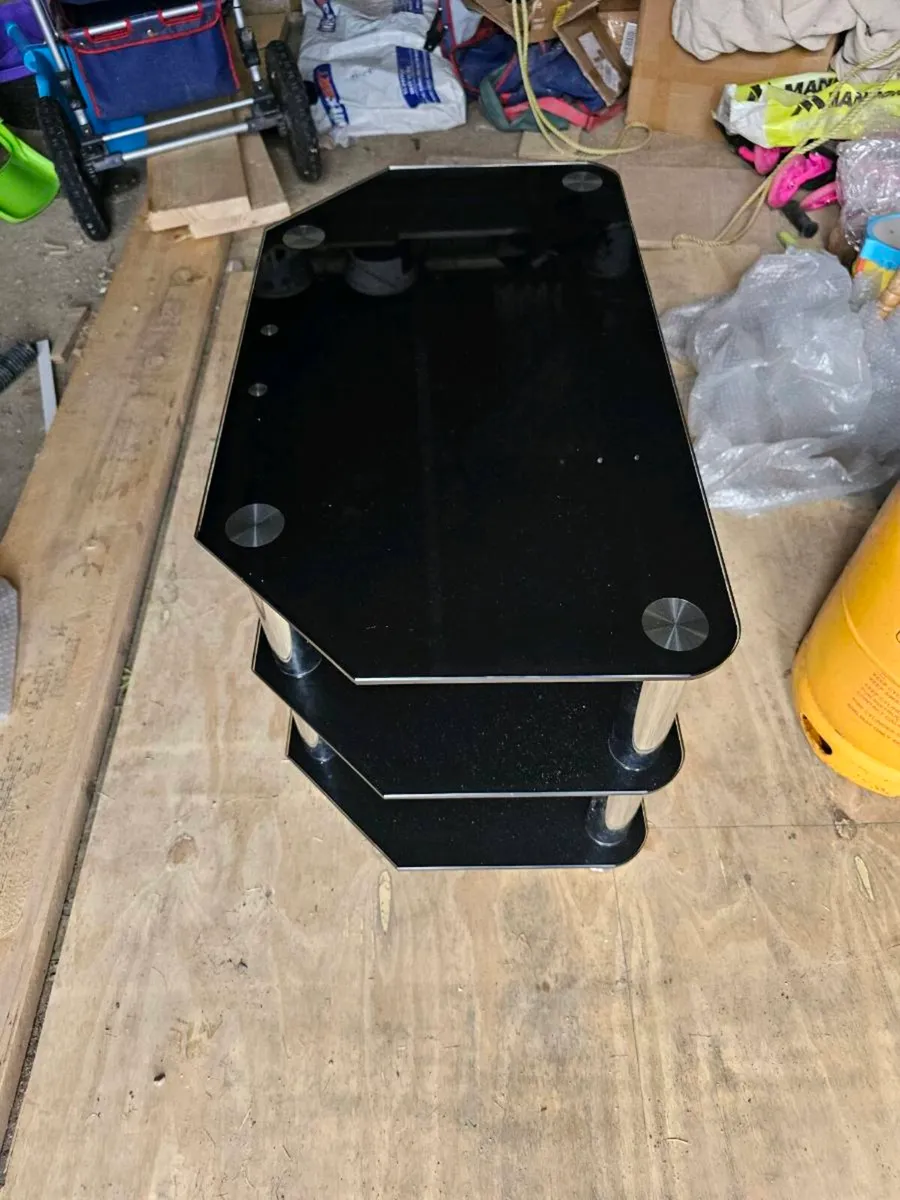 Black glass TV stand - Image 2