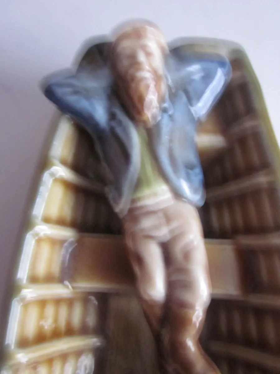 Vintage Wade Porcelain Fishing Man Asleep In Boat - Image 2