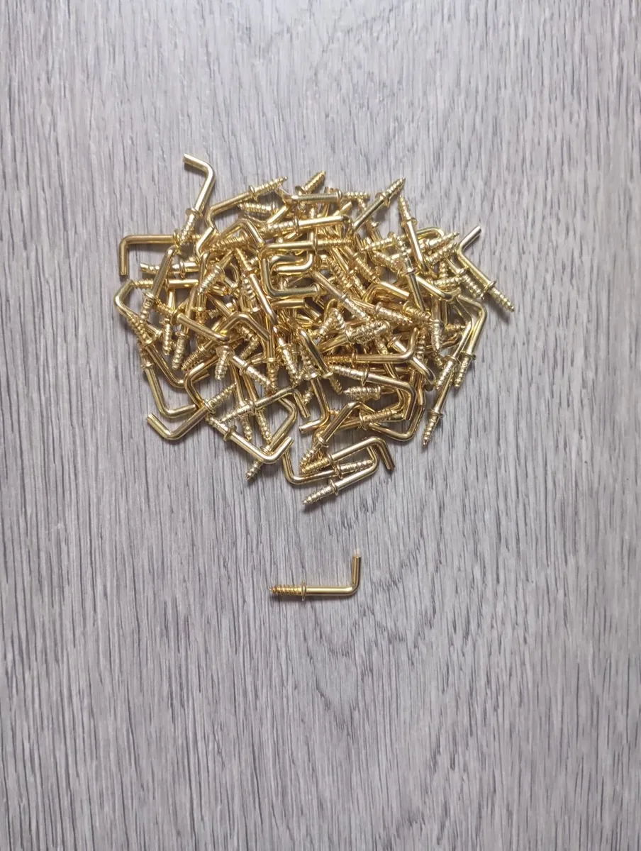 Small L Shaped Brass Hooks - Image 1
