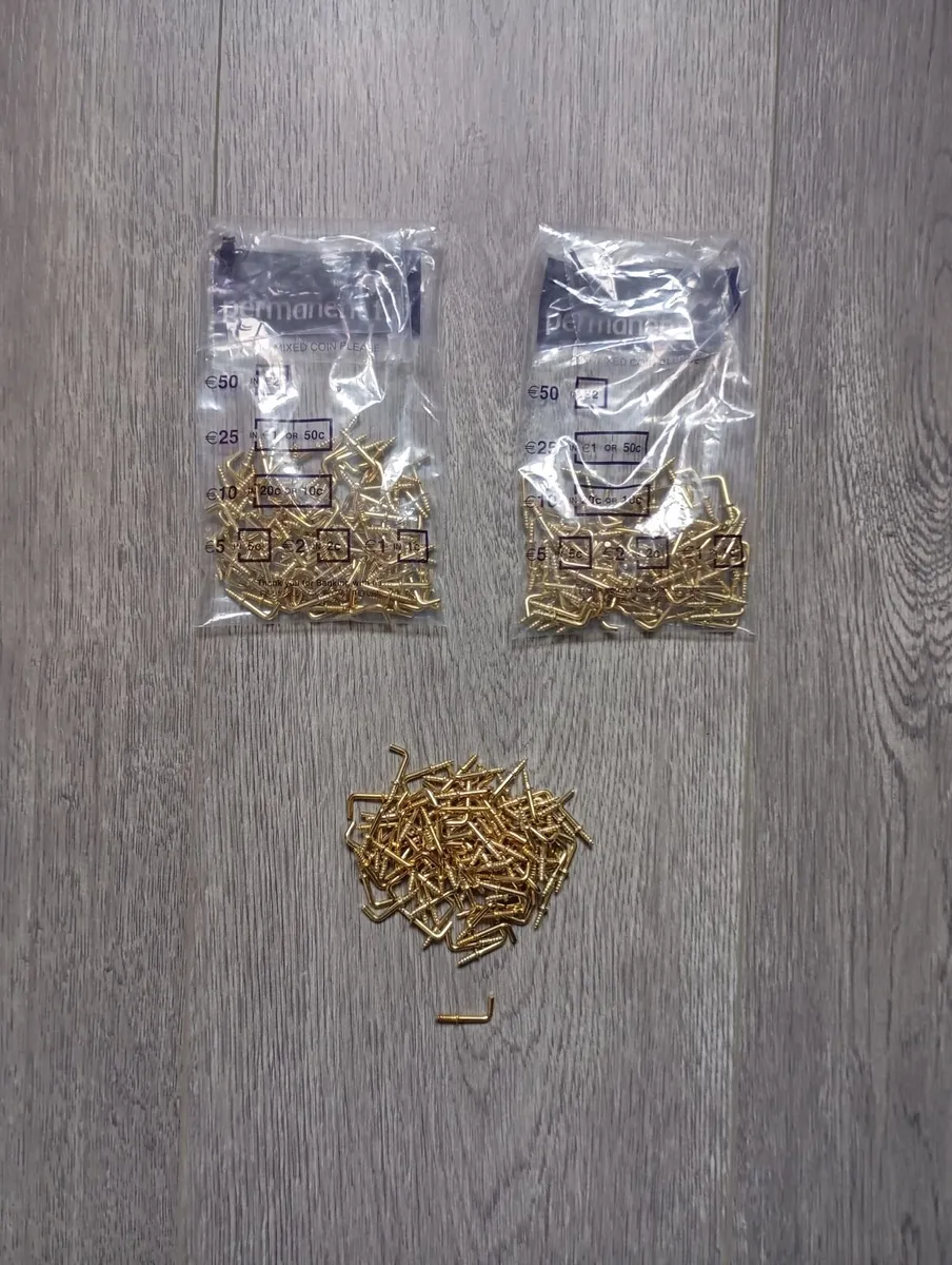 Small L Shaped Brass Hooks - Image 2