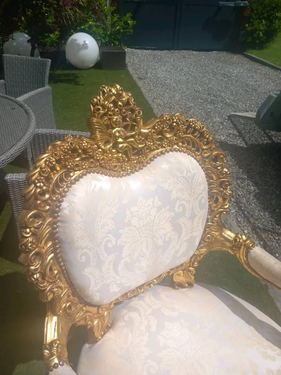 Stunning ornate King Louis XV throne chair D18 - Image 2