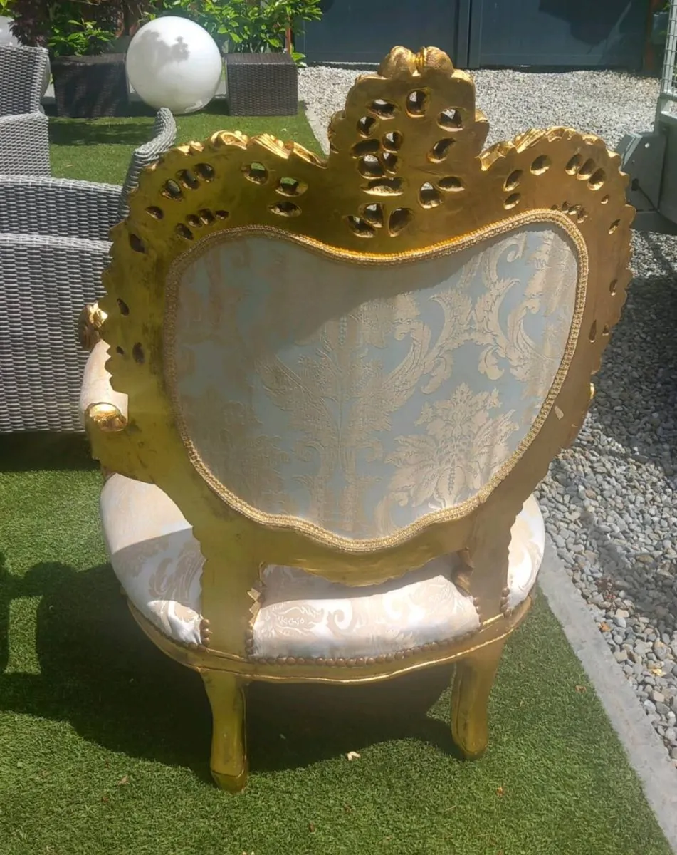 Stunning ornate King Louis XV throne chair D18 - Image 3