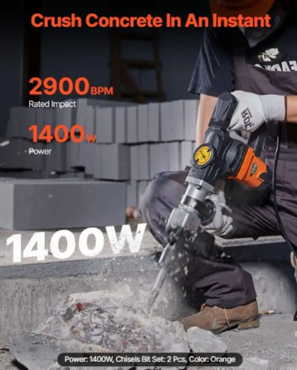 Demolition Jack Hammer Concrete Breaker 1400W - Image 2