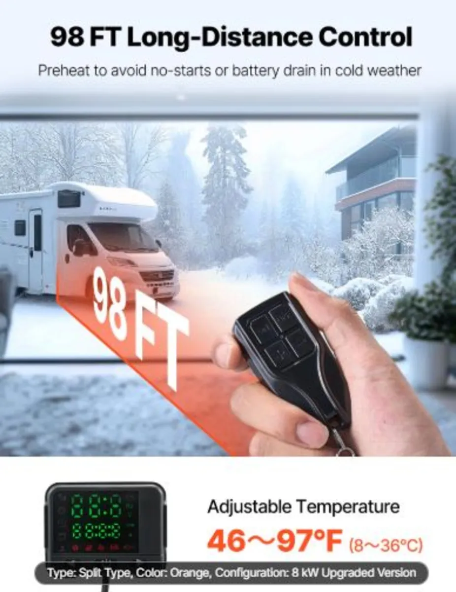 Diesel Air Heater, 5-8KW DC12-24V, Fast Heating - Image 2