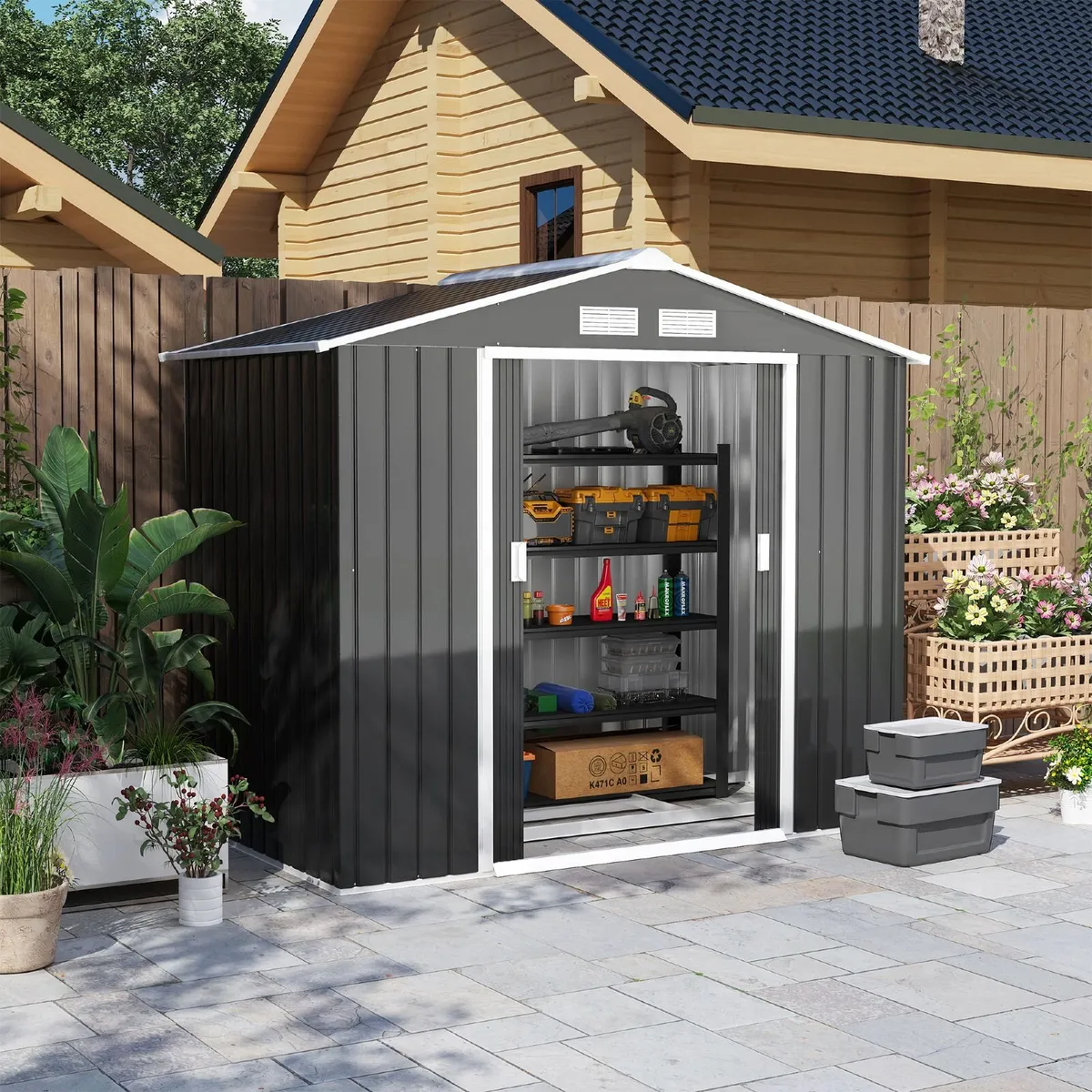 7ft x 4ft Lockable Garden Shed - Image 1