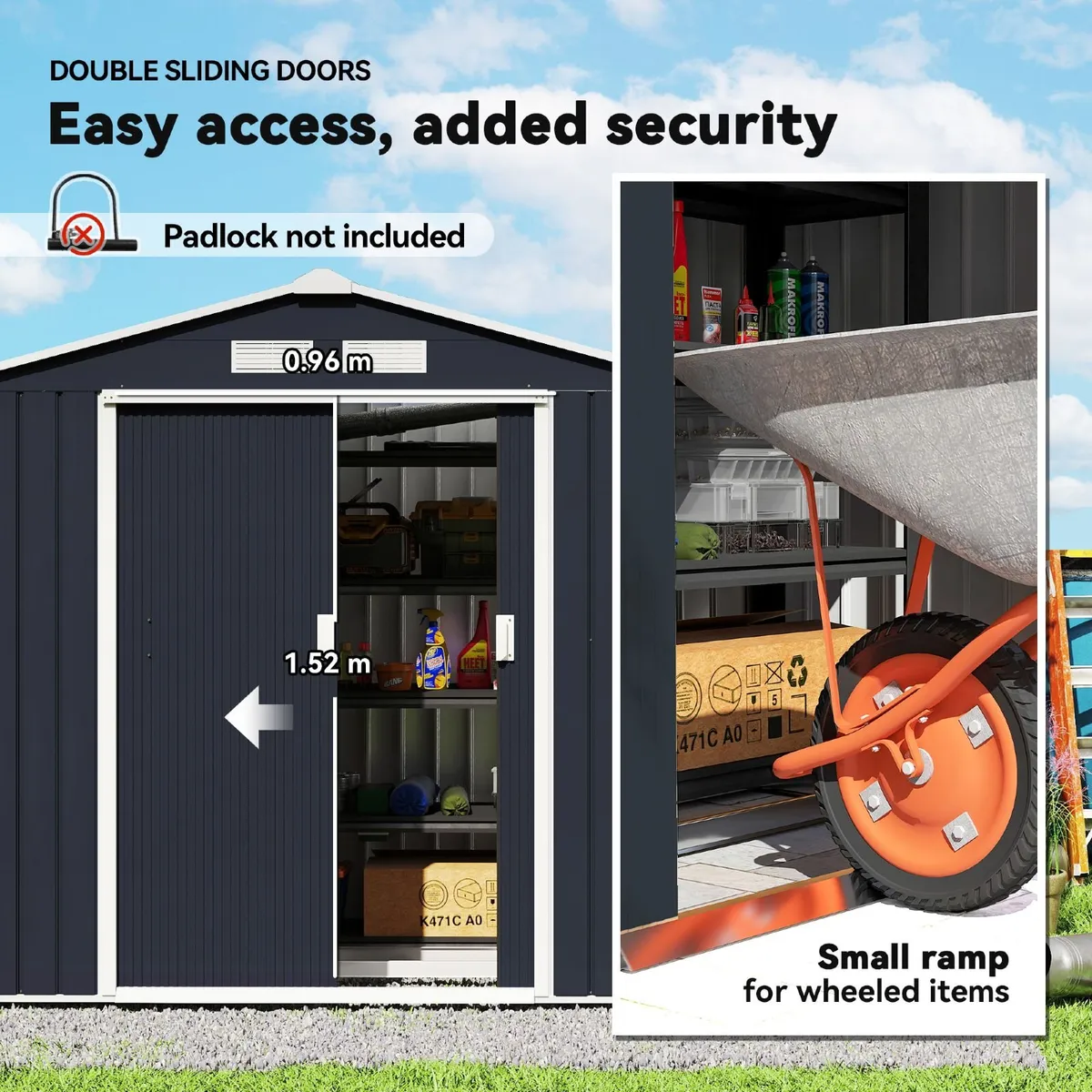 7ft x 4ft Lockable Garden Shed - Image 4