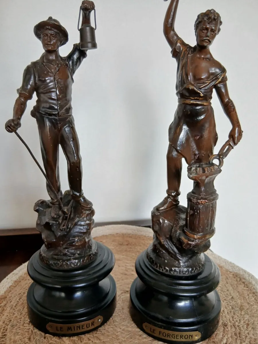 Pair of Spelter/Bronzed Early 20th Century Figures - Image 2