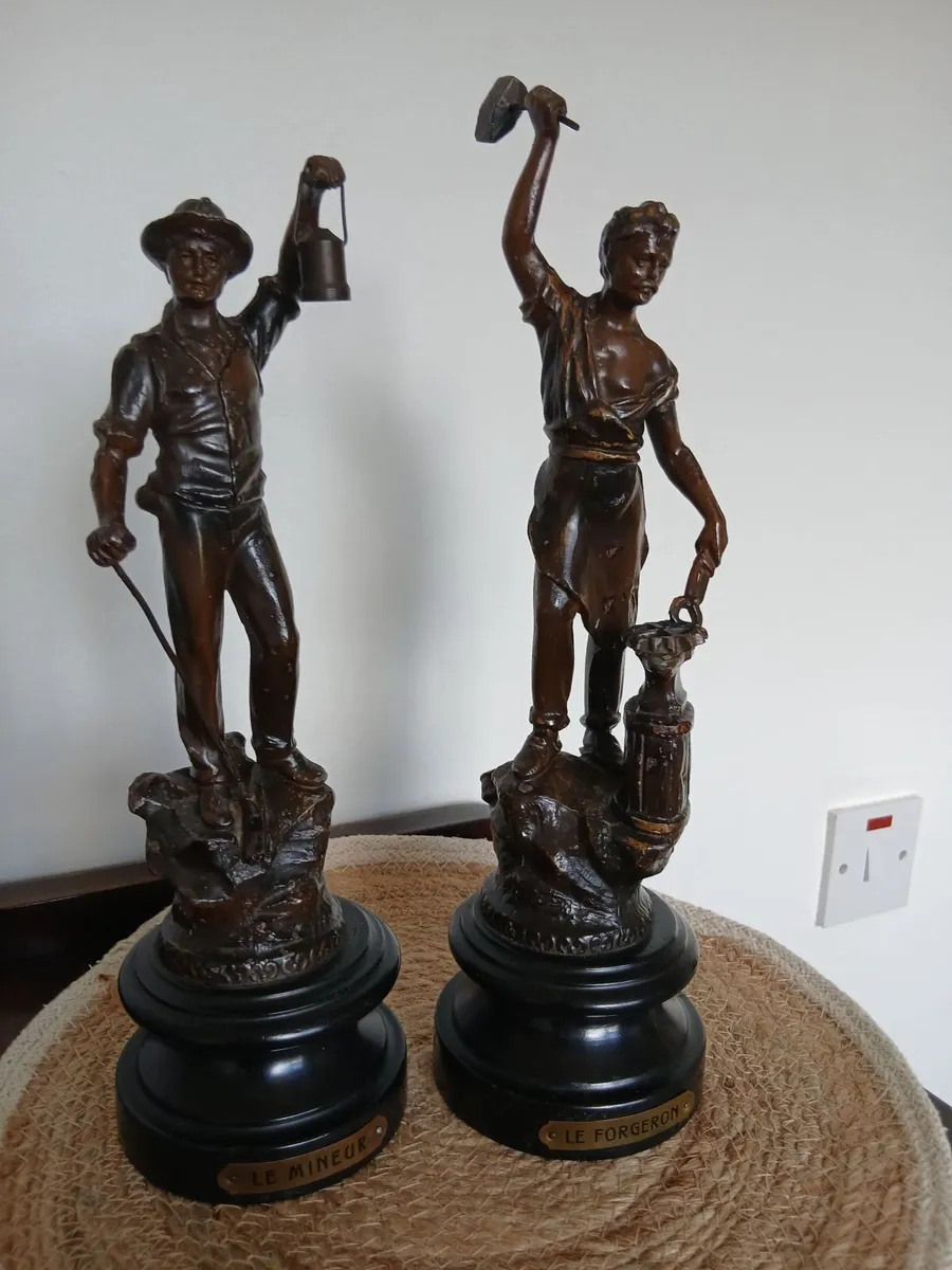 Pair of Spelter/Bronzed Early 20th Century Figures - Image 1