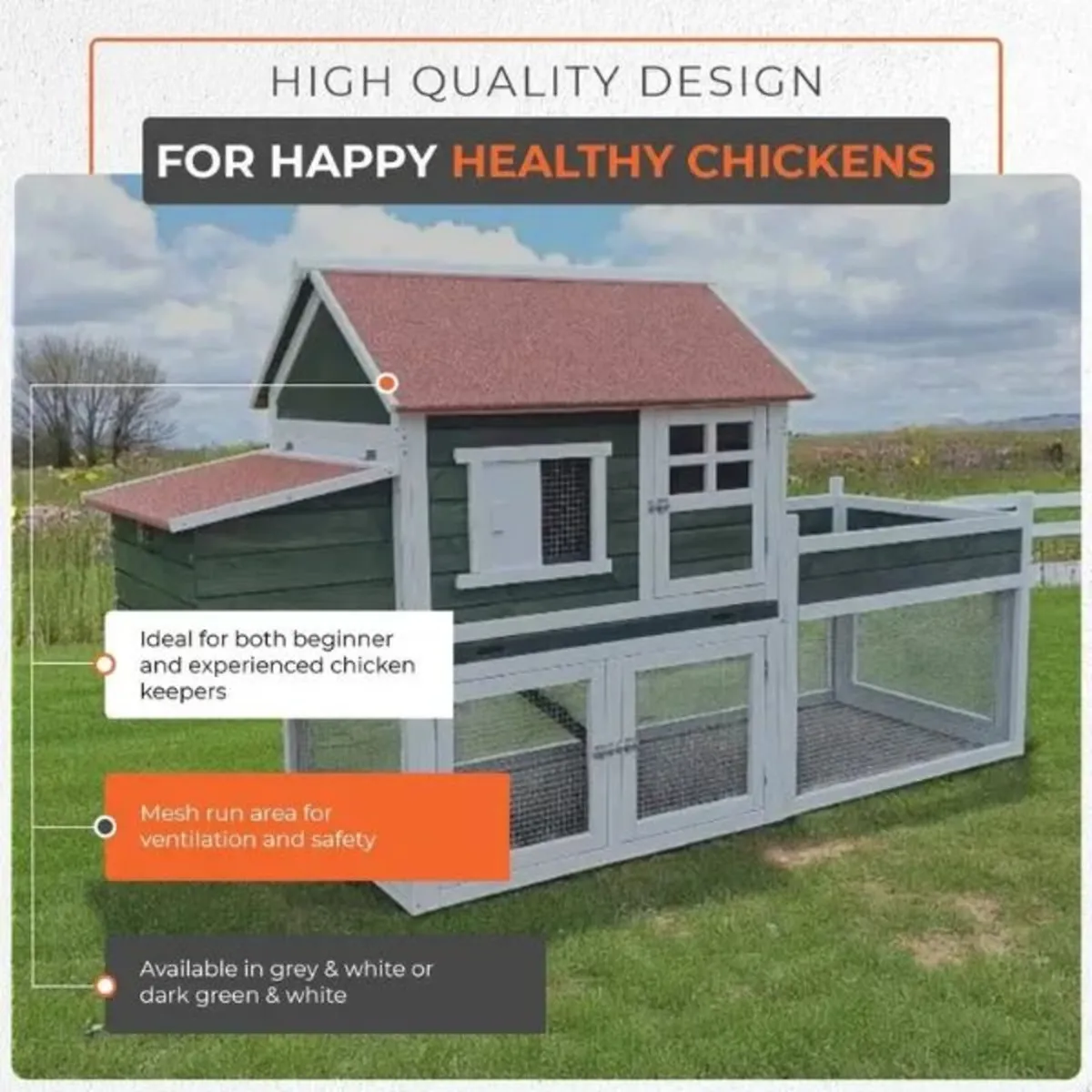 Large Chicken Coop 6-8 Birds - Image 3
