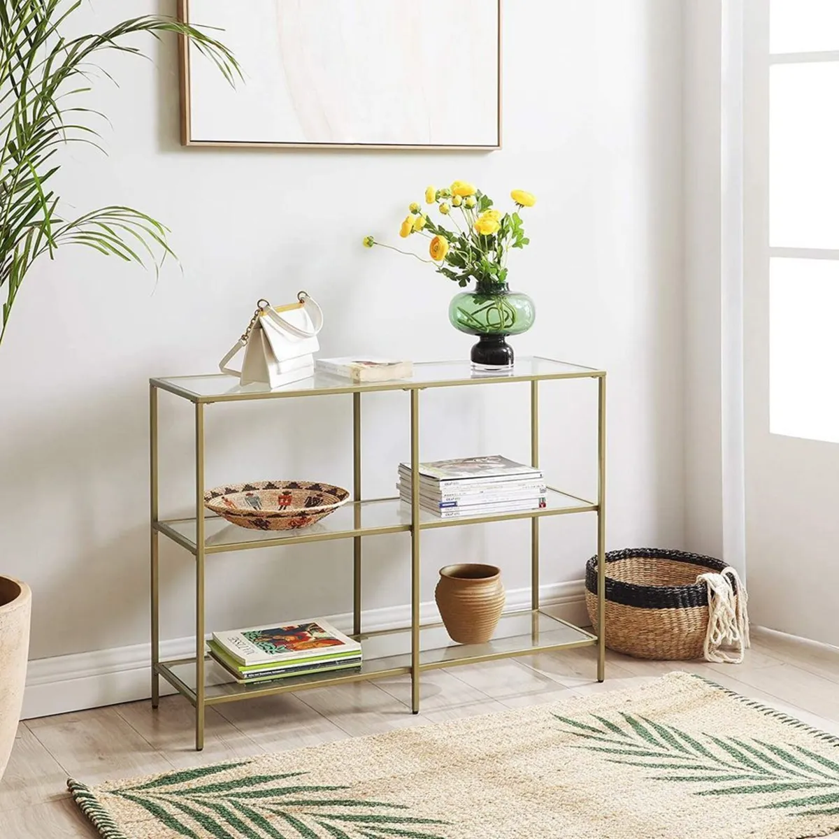 Gold Glass Console Table - Image 2