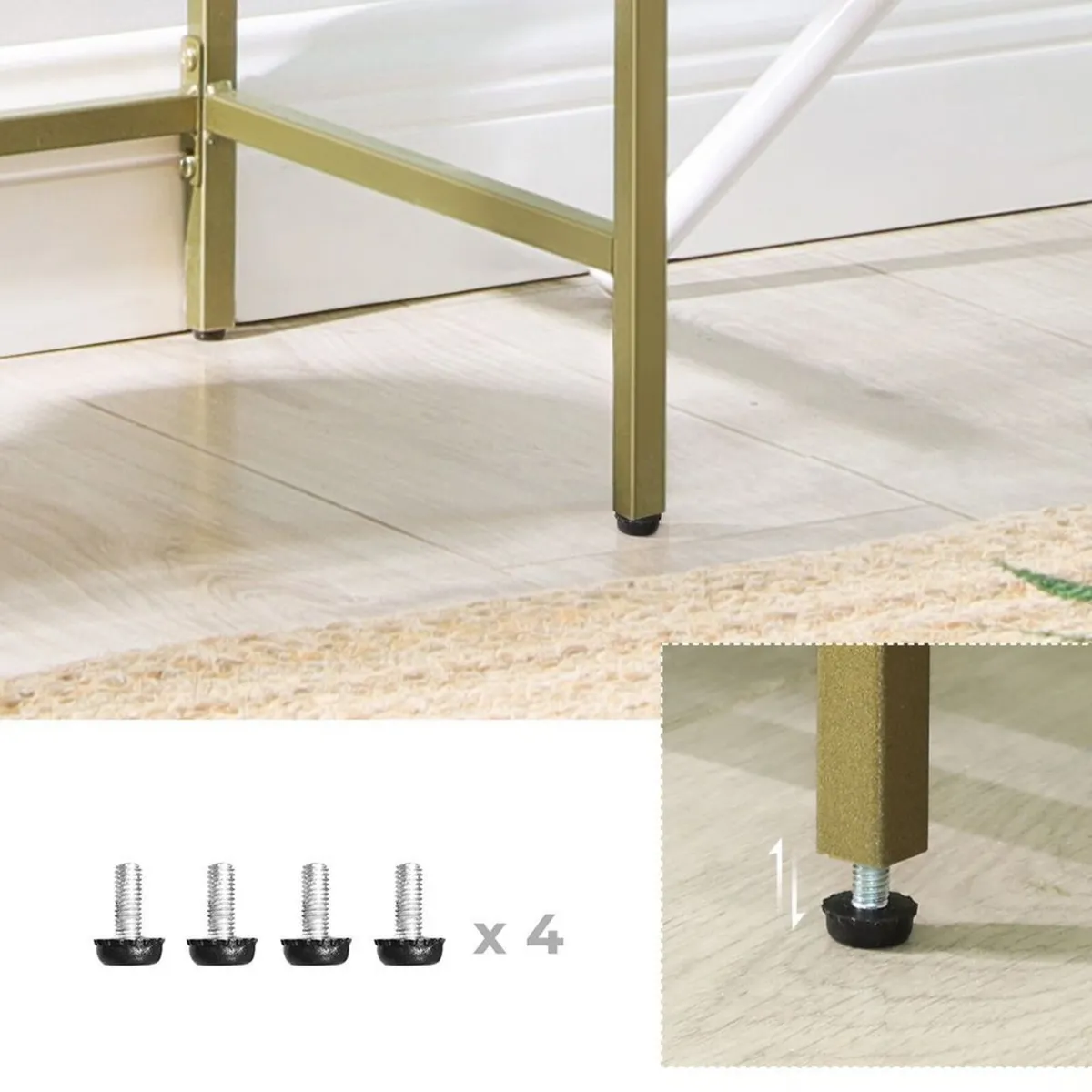 Gold Glass Console Table - Image 3