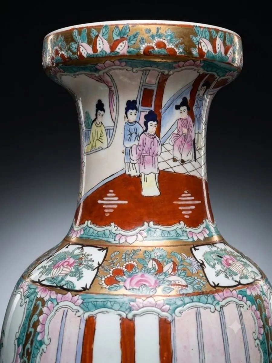 A Famille Rose Chinese Ceramic Large Vase - Image 2